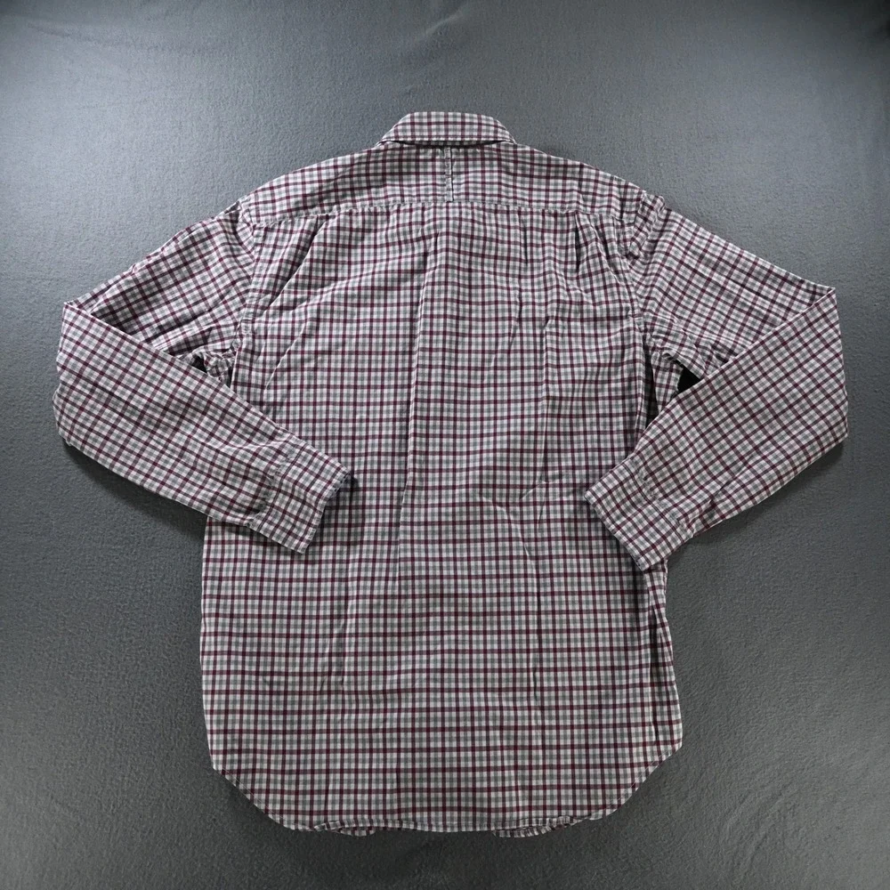 Banana Republic Mens Custom 078 Wash Shirt Slim Fit Medium Red Gingham Check